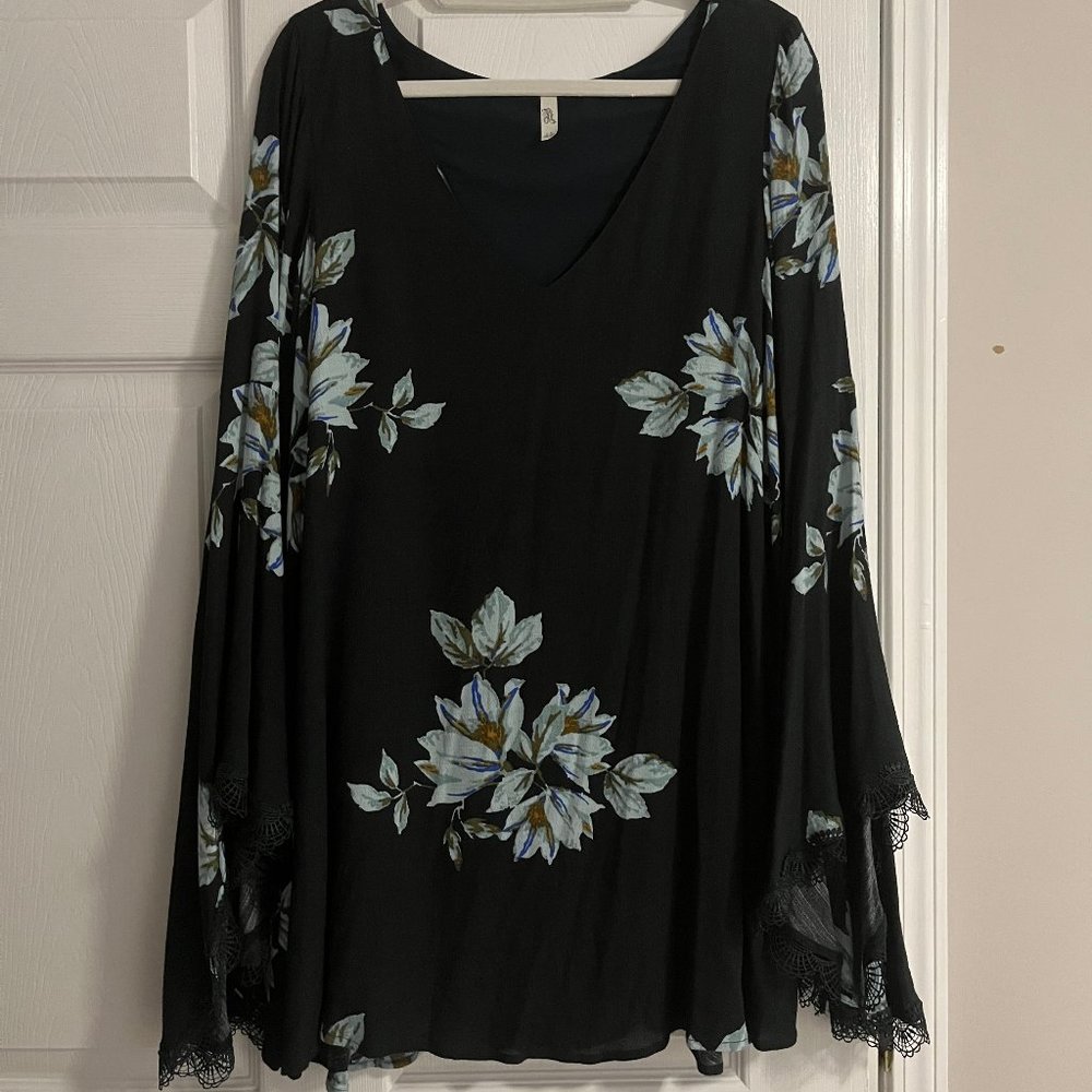 Free People Navy Floral Dress